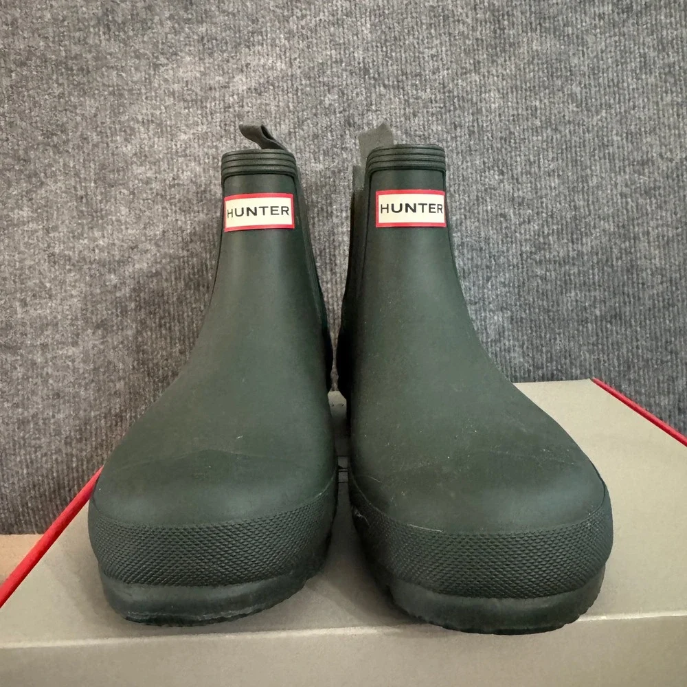 NWB Hunter Original Chelsea Rain Boots Dark Olive Green Matte Mens 9 Waterproof